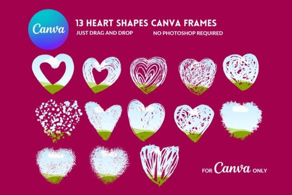 Download Canva Frames Heart, Handdrawn Hearts - Art Collection