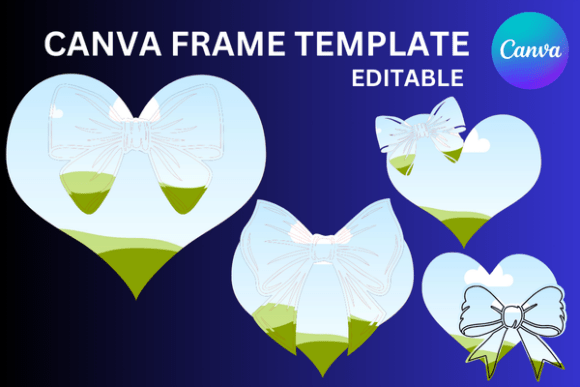 Download Coquette Hearts Canva Frame Template - Art Collection
