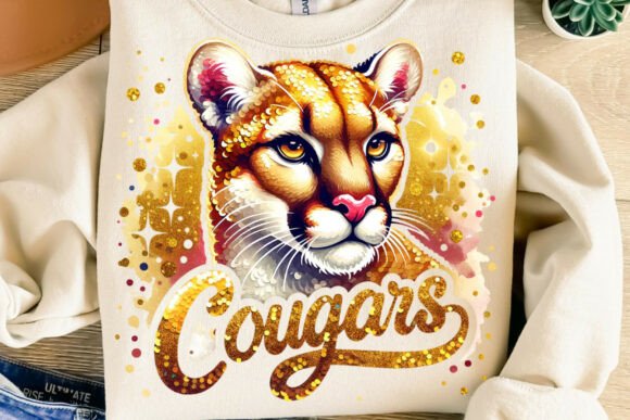 Download Cougars Gold Glitter Football Mascot Png - Football mascot png Collection