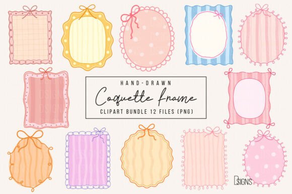 Download Hand-Drawn Coquette Frame Clipart Bundle - Art Collection
