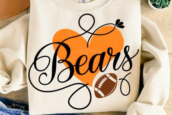 Download Bears Orange Heart Football Mascot Png - Art Collection