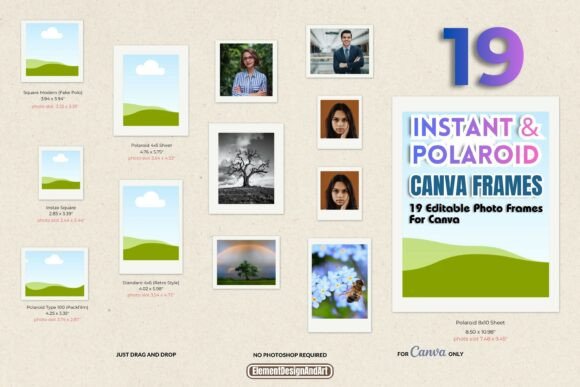 Download 19 Retro Instant Photo Canva Frames - Premium Resources