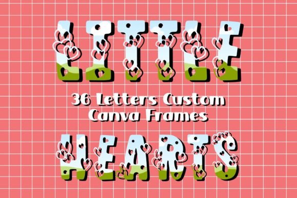 Download Little Hearts Font Custom Canva Frames - Art Collection