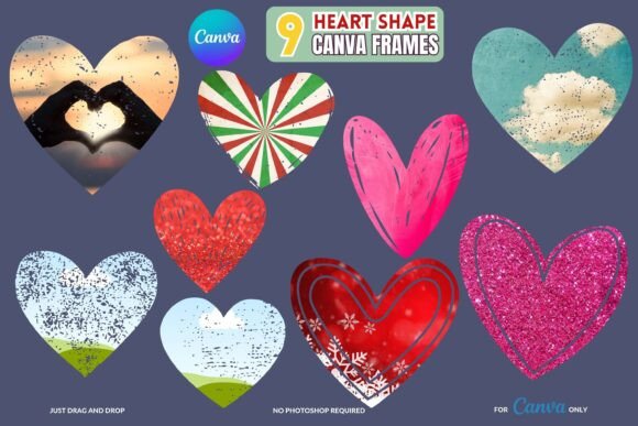 Download 9 Heart Shape Canva Frames - Art Collection