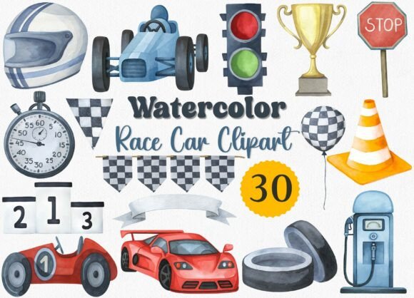 Download Watercolor Race Car Clipart, Racing PNG - Art Collection