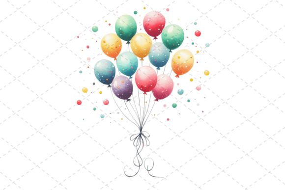 Download Joyful Balloons Watercolor Clipart - Art Collection