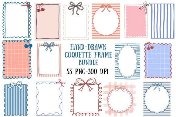 Download Hand-Drawn Coquette Frame Clipart Bundle - Art Collection
