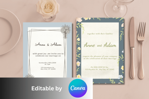 Download Modern Rustic Canva Wedding Invitation - Wedding Collection