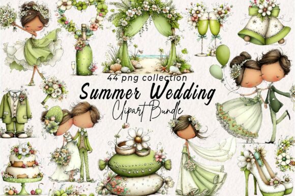 Download Whimsical Summer Wedding Clipart - Wedding Collection