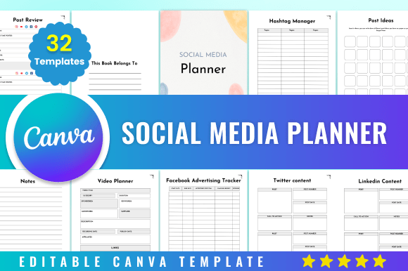 Download Editable Social Media Planner Kdp Canva - Social media Collection