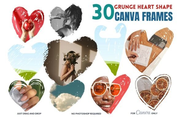 Download 30 Heart-Shape Canva Frames - Art Collection