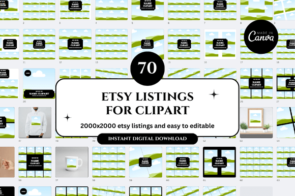 Download Clipart Etsy Canva Mockup - Art Collection