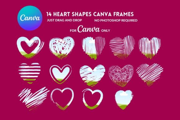 Download Canva Frames Heart, Hand Drawn Hearts - Art Collection