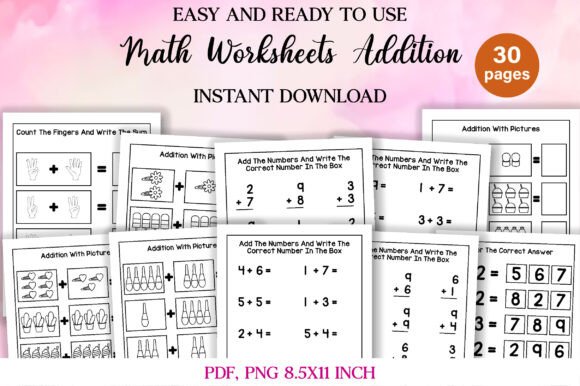 Download Math Addition Workbook for Kindergarten - Art Collection