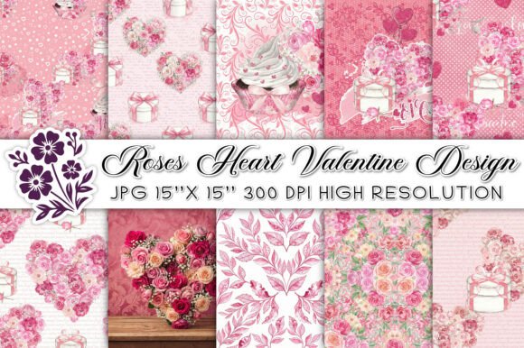 Download Roses Heart Valentine Design Digital Pap - Art Collection