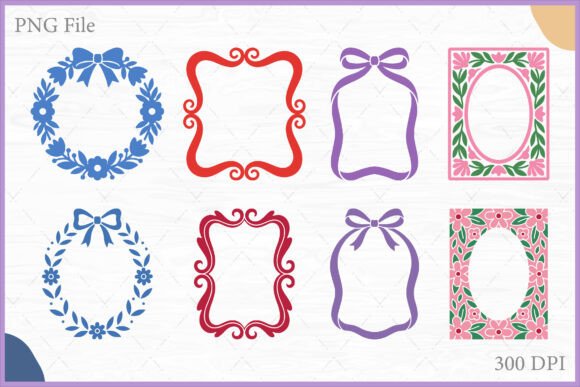 Download Floral Coquette Frame PNG Clipart Bundle - Art Collection
