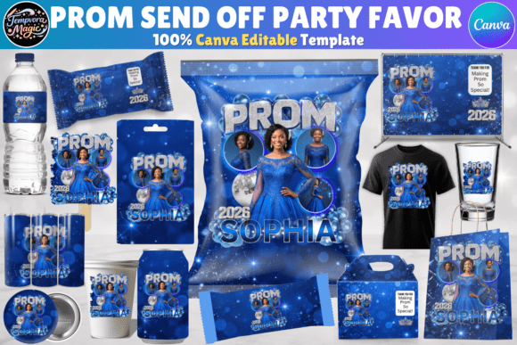 Download Blue Prom Send off Party Favor Template - Art Collection