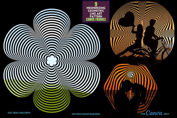 Download Hypnotic Geometric Line Art Canva Frames - Art Collection