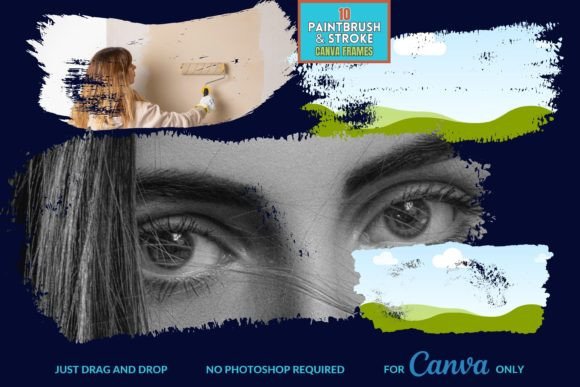 Download Artistic Brush Stroke Canva Frames - Art Collection