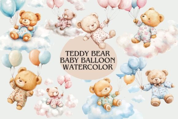 Download Blue Pink Teddy Bear Babyshower Clipart - Art Collection