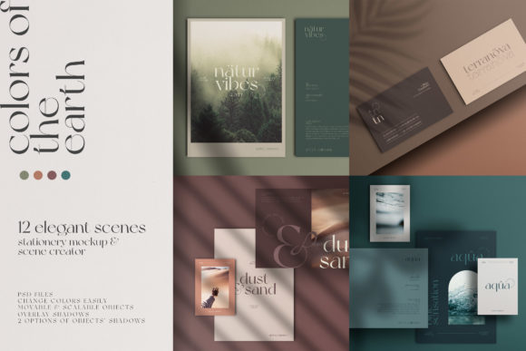 Download Colors of Earth Stationery Mockup - Art Collection