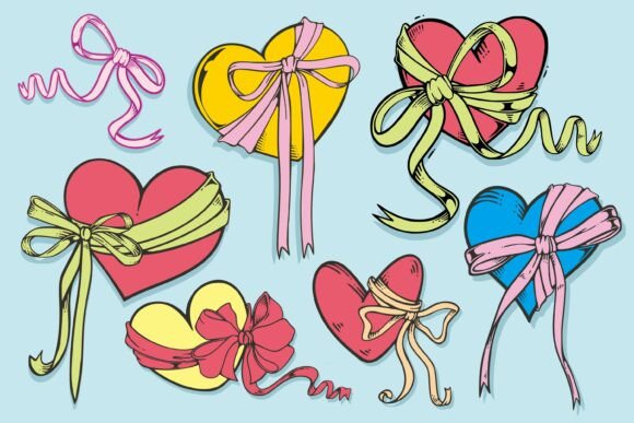Download Romantic Heart Ribbon Valentine Design - Art Collection