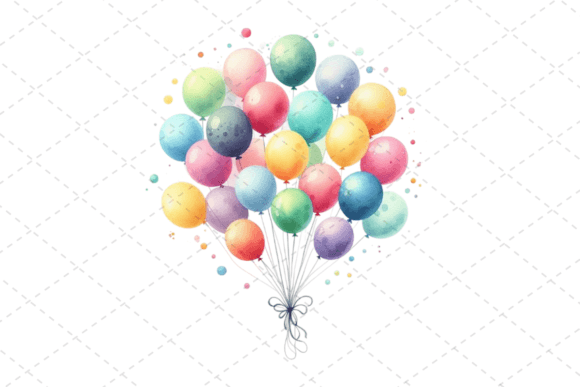 Download Joyful Balloons Watercolor Clipart - Art Collection