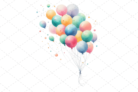 Download Joyful Balloons Watercolor Clipart - Art Collection