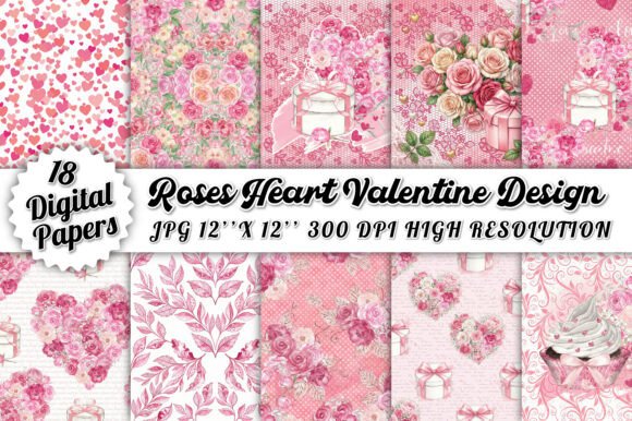 Download Roses Heart Valentine Design Digital Pap - Art Collection