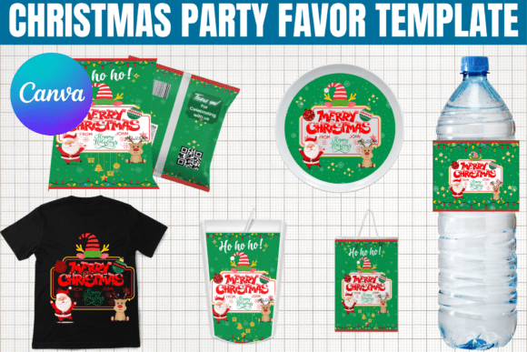 Download Christmas Party Favor Template, Chip Bag - Art Collection