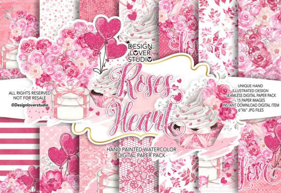 Download Roses Heart Valentine Design Digital Pap - Art Collection