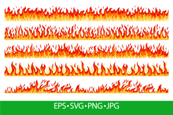 Download Cartoon Flame Seamless Borders - Art Collection