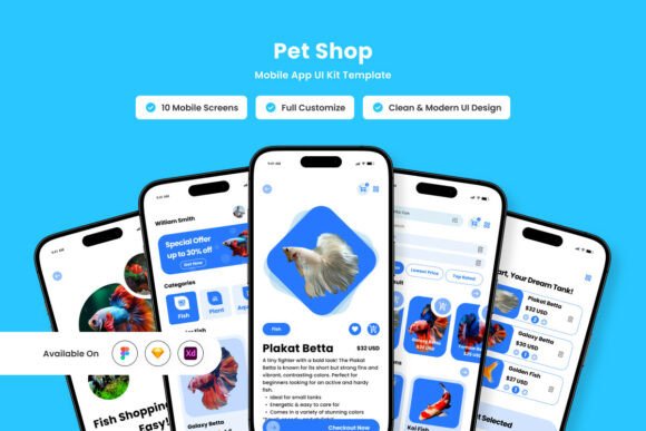 Download Fishymart - Pet Shop App Design Template - Art Collection