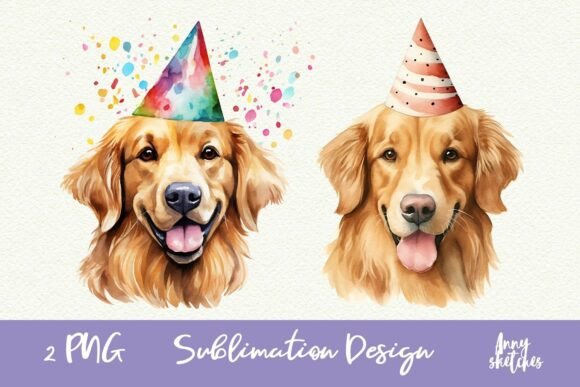 Download 2 Birthday Golden Retriever Clipart PNG - Art Collection