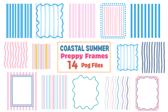 Download Summer Striped Frames Png Bundle Preppy - Premium Resources