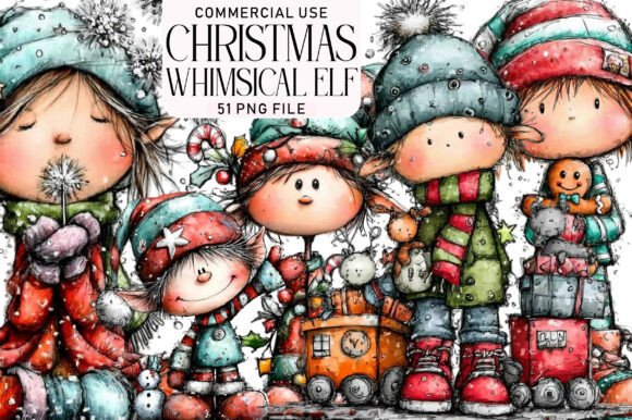 Download Whimsical Christmas Elf Clipart - Art Collection