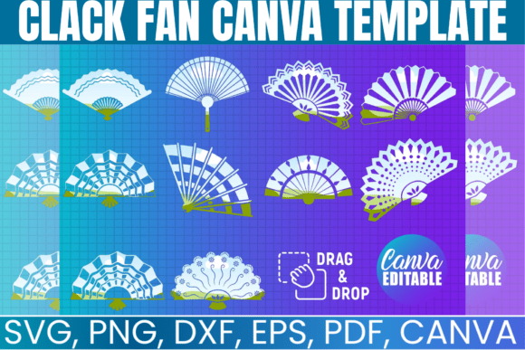 Download Clack Fan Template Bundle, DIY Party Fan - Art Collection
