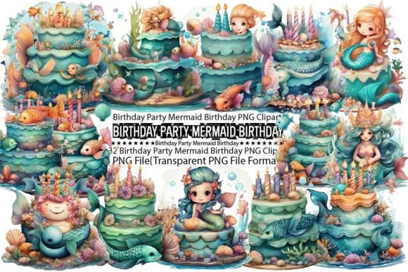 Download Birthday Party Mermaid Sublimation - Art Collection